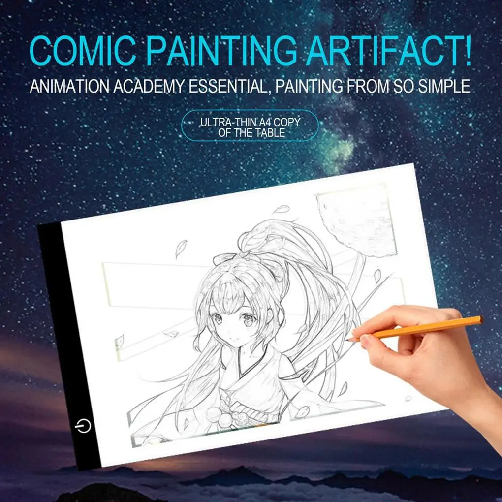

Digital Tablets A4 LED Graphic Artist Thin Art Stencil Drawing Board Light Box Tracing Table Pad Three-level