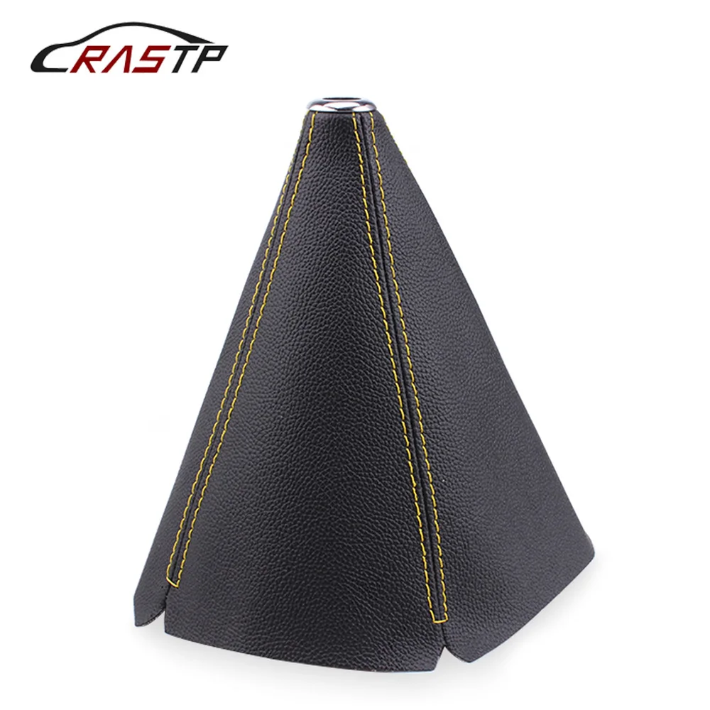 

RASTP-Universal Leather Short Shifter AT MT Shift Knob Shifter Gear Knob Boot Cover Gear Shift Collar RS-SFN071