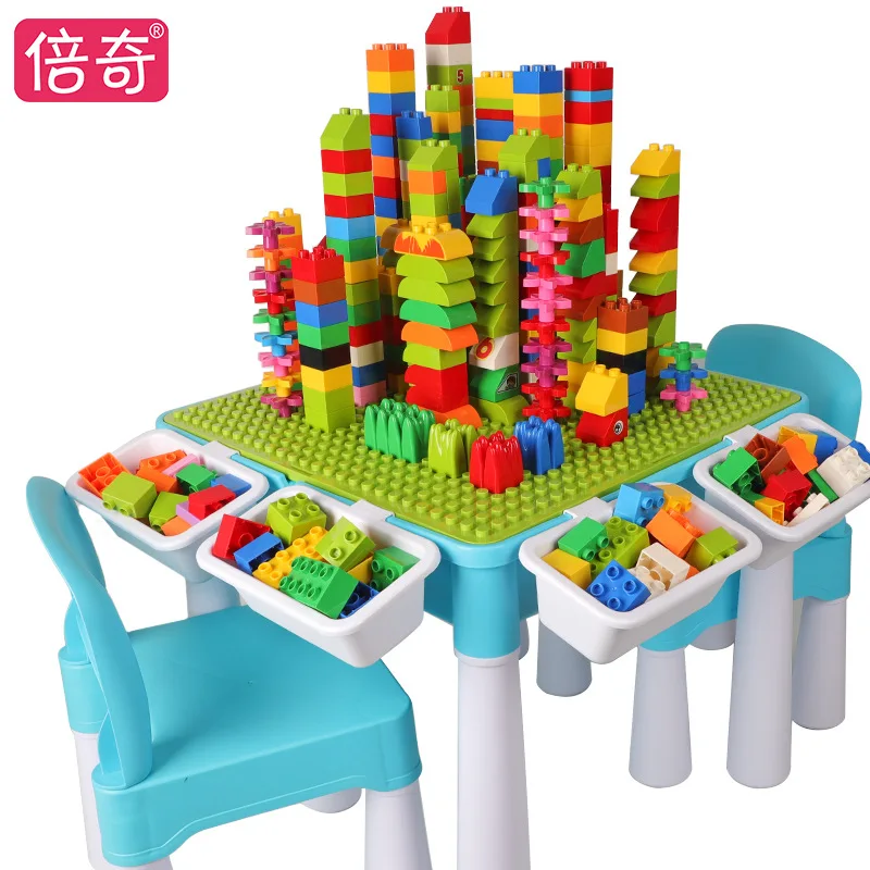 

The Odd Educational CHILDREN'S Toy Multi-functional Large Particles Building Blocks Multi Purpose Study Table