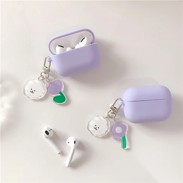 Cute Halloween Airpods Pro Case With Keychain Purple Candy 