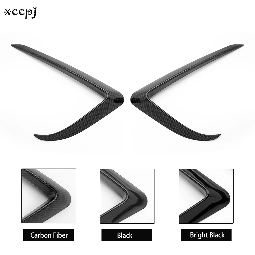 

XCCPJ 2Pcs ABS Fog Light Eyebrow Cover Trim Frame Exterior Decoration For Tesla Model3 Car Accessories Modified Accessories