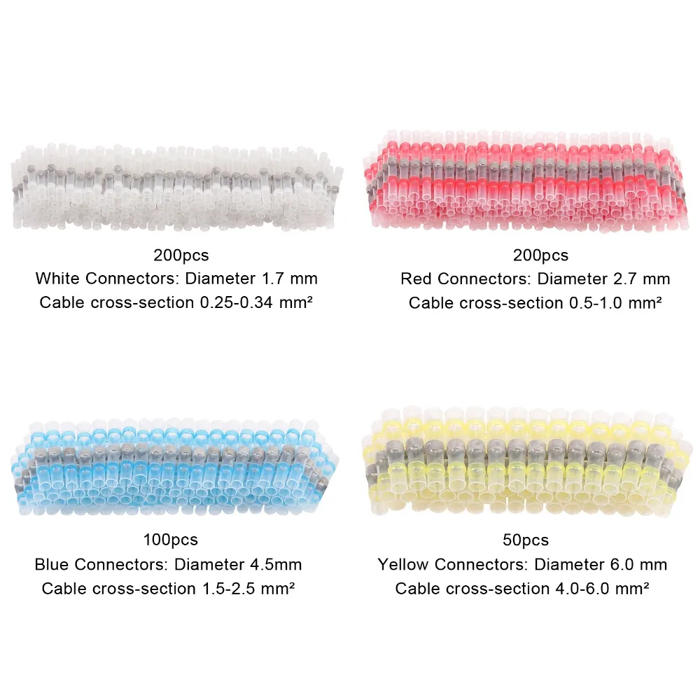 Seal de Dissipadores de Calor Conectores de Fio à Prova Conector de Solda Proster para 550pcs Solda Bundas Água Marinha Automotivo Kit d' 1 de Calor Bundas Conectores de Fio À