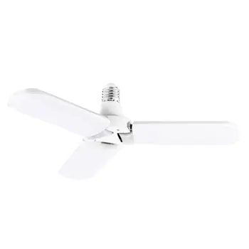

E27 LED Bulb Foldable Fan Blade Bulb 45W LED Lamp Super Bright White 6500K Shop Workshop Lamp for Indoor Home Ceiling Light