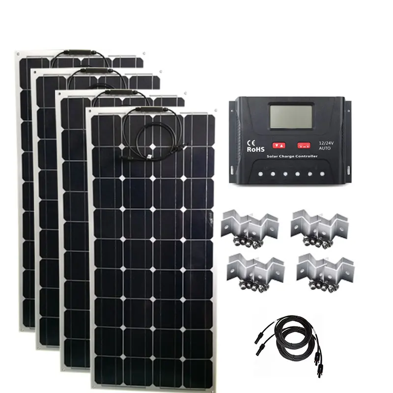 Kit Pannello Solare Portatile 300W 480W Etfe Pannello Solare Flessibile 100W 120W 12V Carica Solare Conroller Caravan Car Camping Boat Yacht