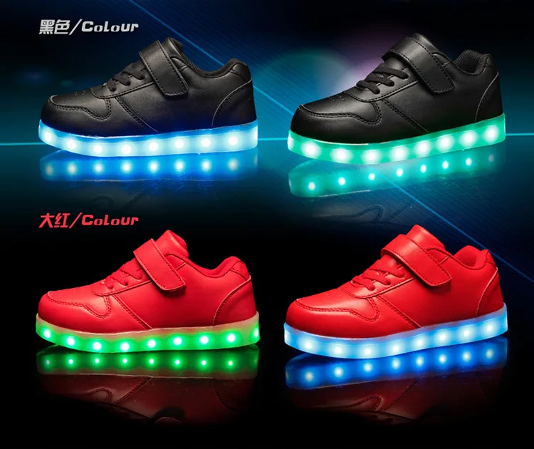 Size 25-37 Kids Luminous Shoes with Lighted sole Children Sneakers with LED Lights USB Charged Glowing Sneakers for Boys Girls