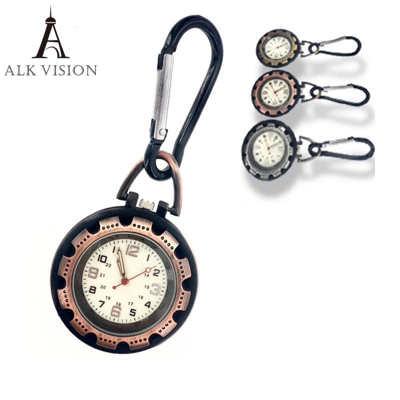 Fob clip carabiner fluorescent pocket watch nurse fob medical sports watches vintage Mountaineering sport equipment dropshipping