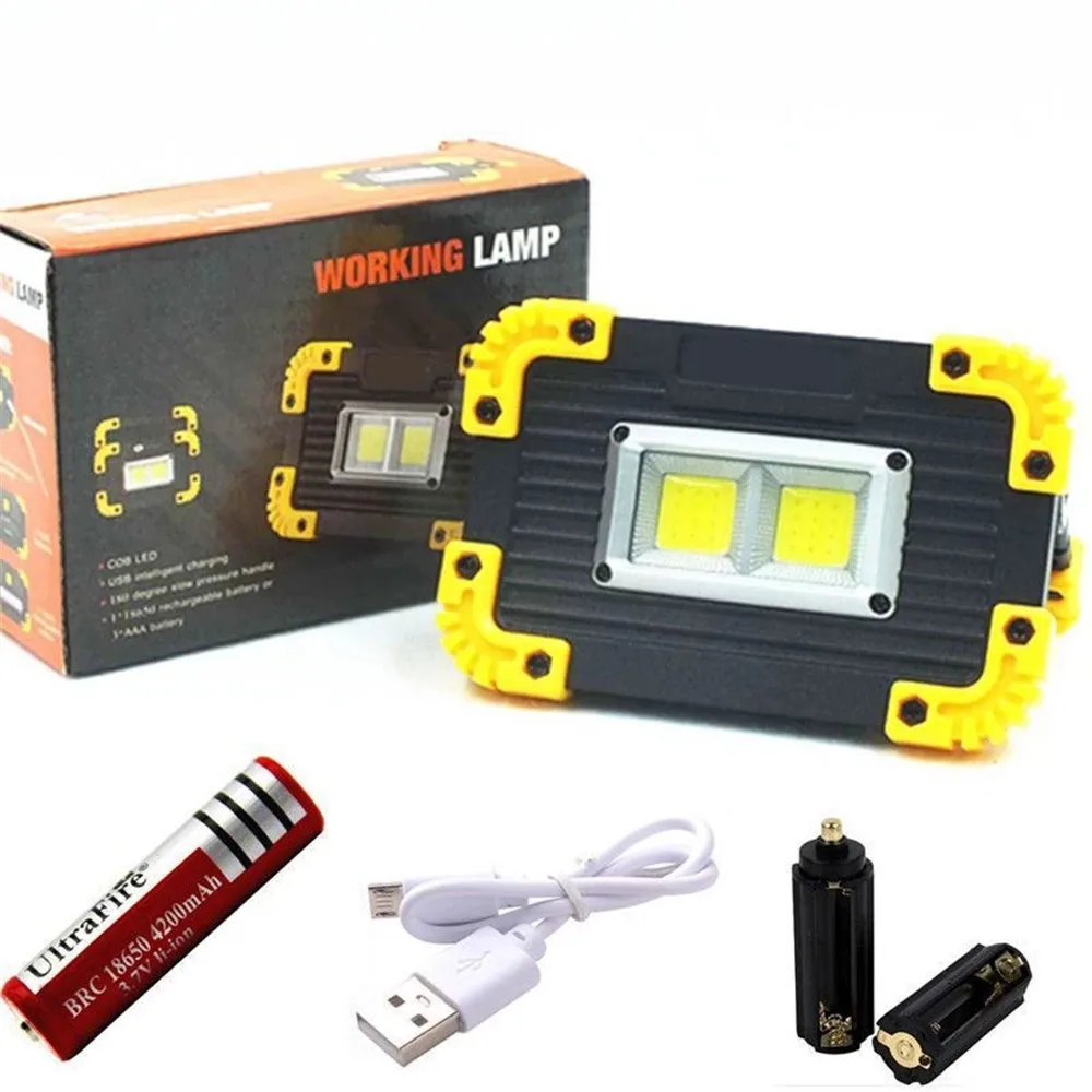 100W Portable Spotlight Led Work Ligh Tent Light Led Flashlight Use 18650 Rechargeable Floodlight for Outdoor Camping Lampe