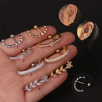 

1Pc 16g 4mm Ball Tragus Daith Cartilage Helix Ear Piercing Jewelry Long Cz Earlobe Screw Back Stud Earring