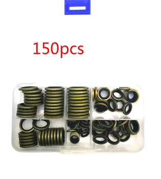 

150Pcs M6-M24 Bonded Sealing Rings Gasket Oil Drain Screw Gasket Washer Assortment Kit Set High Pressure Oil Pipe Gasket
