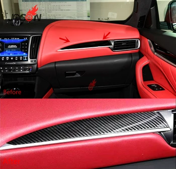 شراءالكربون الألياف سيارة الداخلية مركز Console Dashboard الهواء التحكم التبديل غطاء تقليم ل مازيراتي ليفانتي 2016 2017 2018 2019 LHD
