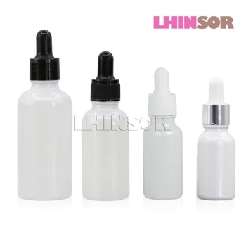 

10pcs/lot 15ml 20ml 30ml 50ml Pearl White Glass Dropper Bottle Doterra Essential Oil Vials with Pipette for Cosmetic Container
