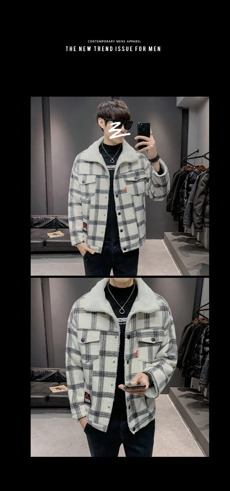 Men's corduroy jacket winter handsome trend fashion casual warmth thickened fleece loose large size men's clothing cotton coat stone island jacket