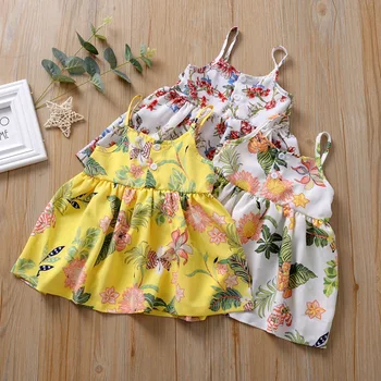 

Summer Fashion printing baby Girls Dress Sleeveless Flowers newborn Baby Dresses 0-24month Children's Clothing
