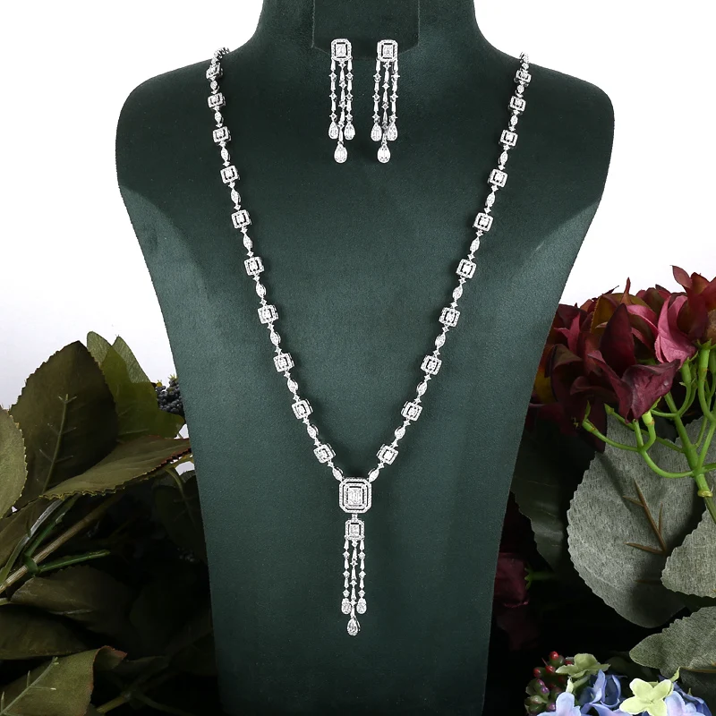 2pcs Bridal Jewelry Sets for Women Wedding Party