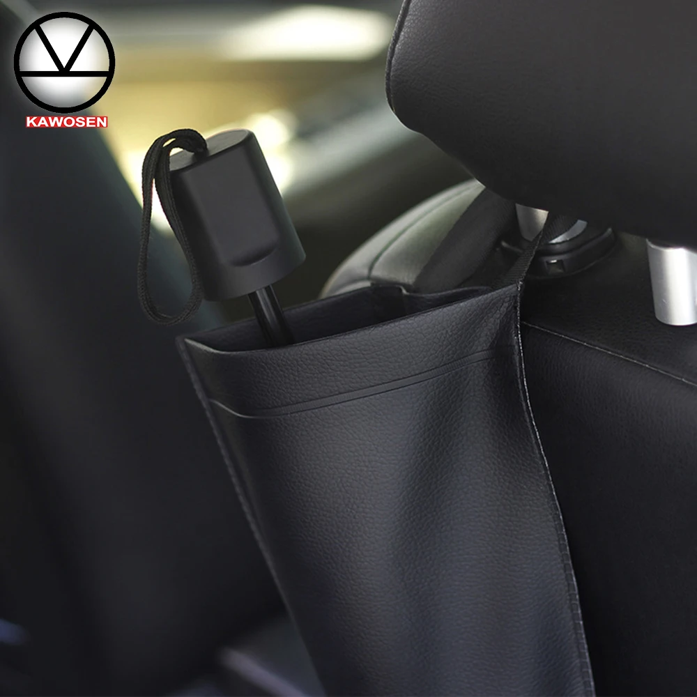 KAWOSEN Umbrella Storage Bag Car Seat Organizer Holder PU waterproof Car Seat Back Auto Tidying Accessories Saving-space