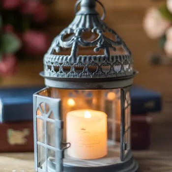 

Windproof Black Iron Table Candle Holder House Romantic Dinner Candle Holder Metal Moroccan Soporte Vela Home Decor KK60ZT