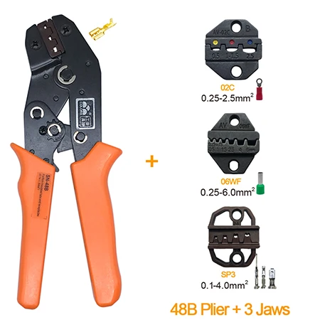 Обжимные плоскогубцы SN-48B 4 Челюсти Щипцы 0,5-1,5 мм2 20-15AWG 2,8 4,8 6,3 VH2.54 3,96 2510/трубки/изоляции терминалы электрические инструменты - Цвет: 48B 3 Jaws