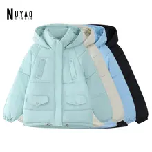 Winter Loose Solid Bread Thick Cotton Padded Coat Women Korea Hooded Warm Outwear Down Puffer Jacket Female Casual Ladies Parkas