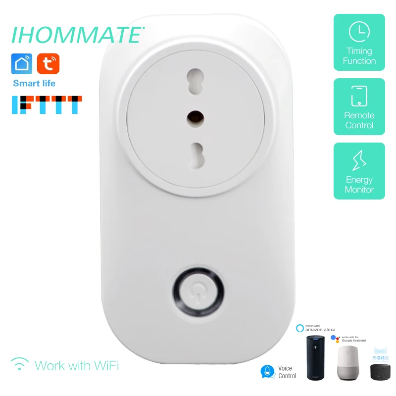 16A Italy Chile IT CL WIFI Smart Plug Power Monitor Socket Wireless Outlet Voice Control Work with Alexa Google home | Электроника