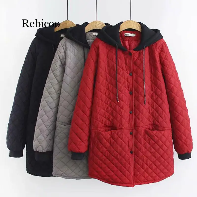 6XL плотное хлопковое пальто, зимнее, большой размер, женская новая Корейская Повседневная Длинная клетчатая Свободная куртка с капюшоном, рубашка Abrigos Mujer Parka