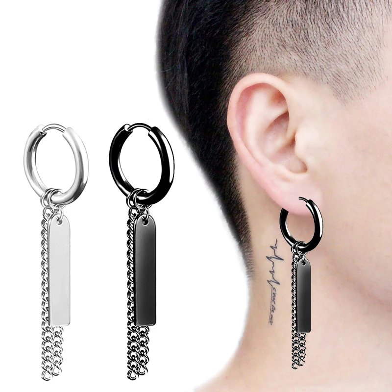 Fashion Popular Stainless Steel Stud Earrings Skull Cross Star Scorpion Tassel Earring for Women Men Hip Hop Jewelry Gifts | Украшения и