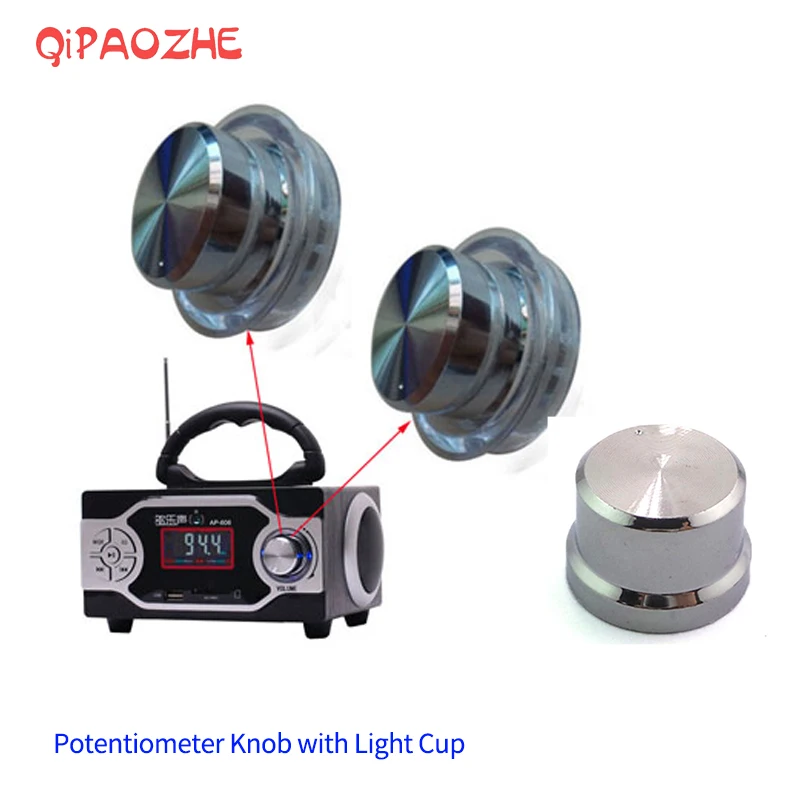 

Silver Plate Volume Control Rotary Knobs For 6mm Potentiometer with Light Cup