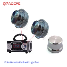 Silver Plate Volume Control Rotary Knobs For 6mm Potentiometer with Light Cup