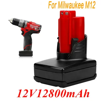 

100% Original For Milwaukee M12 battery 12v 12800mAh Power Tool Rechargeable Li-ion Battery Replacement Battery Backup L10
