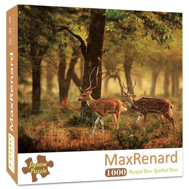 MaxRenard Puzzle 1000 Pieces Adult Puzzle Jigsaw 50*70cm Noble Deer Family Assembling Animal Photos Puzzles Toys for Adults Hoened
