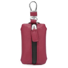 Высокое качество Натуральная кожа мужские кошельки для ключей короткий квадратный коровьей ID держатель для карт на молнии многофункциональный автомобильный брелок кошелек