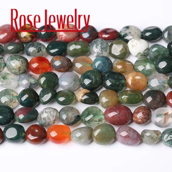 

8-10mm Natural Irregular India Agates Loose Stone Beads For Jewelry Making DIY Necklace Bracelet Ear Studs Accessories 15 Inches