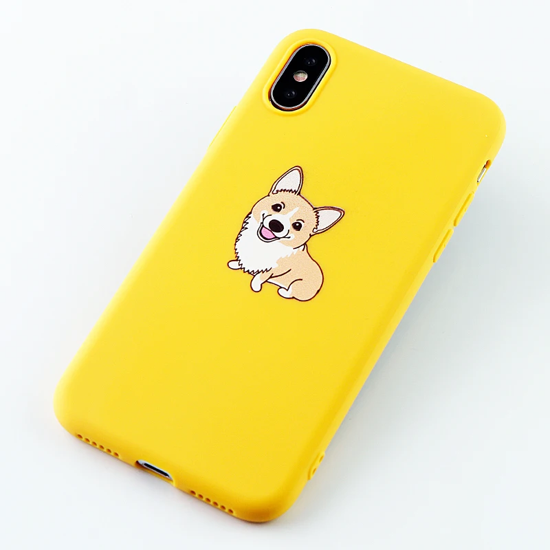 Чехол для телефона Corgi s для iPhone Pro 6s 7 8 11 Plus X XS чехол для MAX XR забавная Милая собачья попка Мягкие силиконовые приспособленные аксессуары для задней крышки - Цвет: 8603-yellow