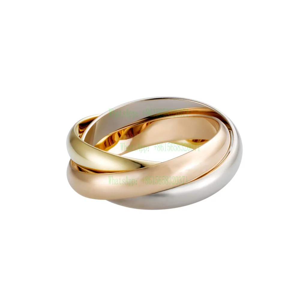 Титана стали три слоя тройной логотип любовь кольца для мужчин и женщин обручальное кольцо полосы Aneis Anillos женское кольцо