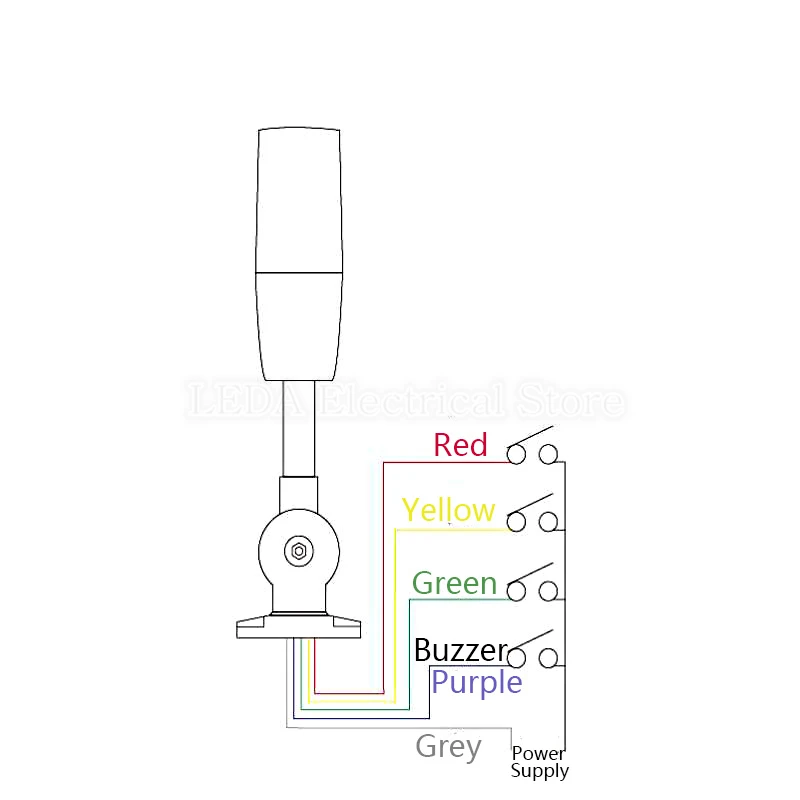 1Pcs LED Einzigen Schicht 3 Farbe Lampe NPT5-i5 Alarm Lampe Klapp 24 Signal  Anzeige Lampe Maschine Werkzeug Ausrüstung Warnung licht