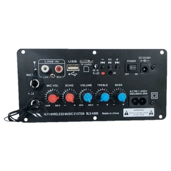 

Digital Bluetooth Stereo Amplifier Board AC 220V 12V 24V Subwoofer Dual Microphone Karaoke Amplifiers US Plug