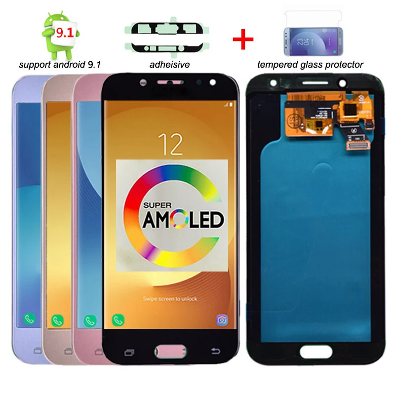 Цена Супер Amoled font b lcd b font для Samsung Galaxy J5 2017 j530 J530F font b lcd b font дисплей кодирующий преобразователь сенсорного экрана в сборе font b lcd b font для J5 Pro 2017 J5 Duos