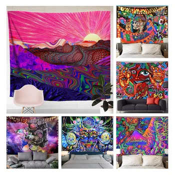 

2020 Fashion Polyster Hippie Mandala Pattern Tapestry Abstract Painting Art Wall Hanging Gobelin Livingroom Decor Crafts