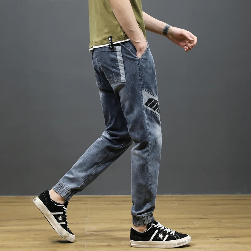 KSTUN Japanese Style Fashion Men Jeans Loose Fit Ankle Banded Jogger Pants Men Cargo Pants