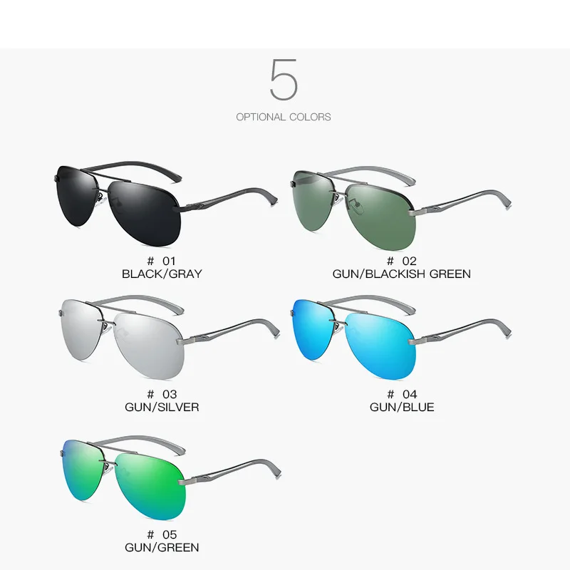 Новые поляризованные солнцезащитные очки мужские Красочные пленки весенние алюминиевые магниевые Солнцезащитные очки женские Карл