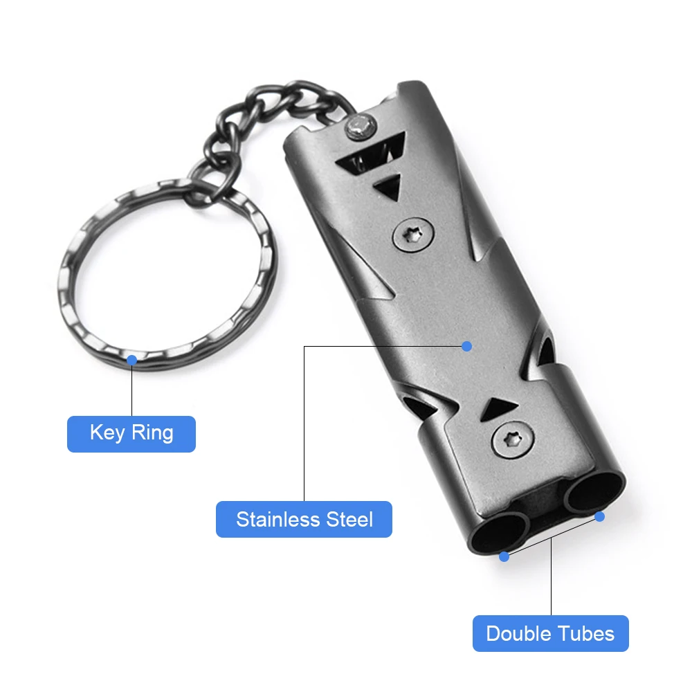 Кемпинг свисток Набор карабинов на открытом воздухе аварийный двойной трубчатый свисток D Форма Брелок Клип Набор многофункциональный инструмент