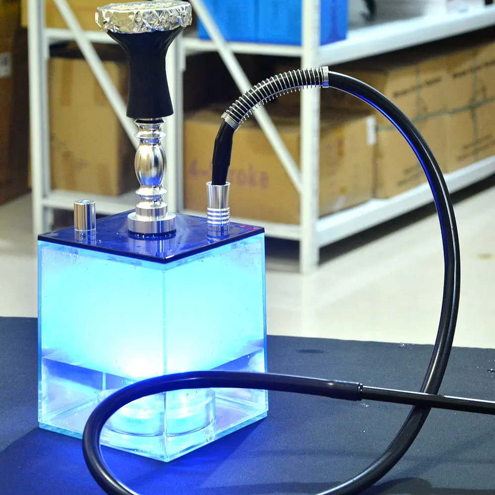 

Big Size Acrylic Cloud Hookah Shisha Pipe Set Travel Chicha Nargile with Narguile Hose Ceramic Bowl Charcoal Tongs Accessories
