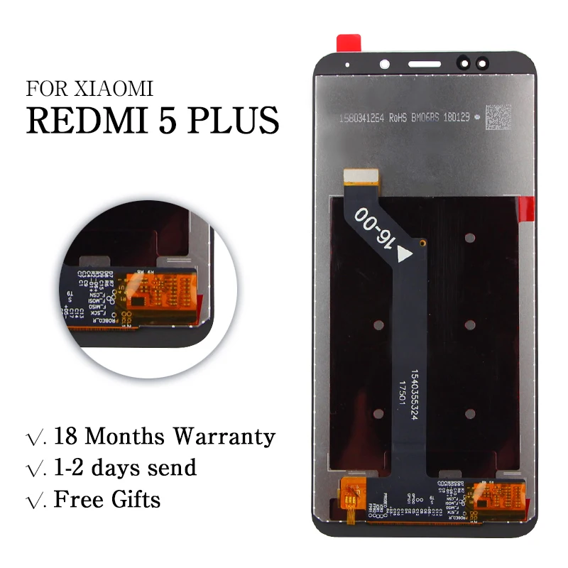 10 сенсорный Экран AAA +++ для Xiaomi Redmi 5 Plus ЖК дисплей с рамкой замена экрана экран