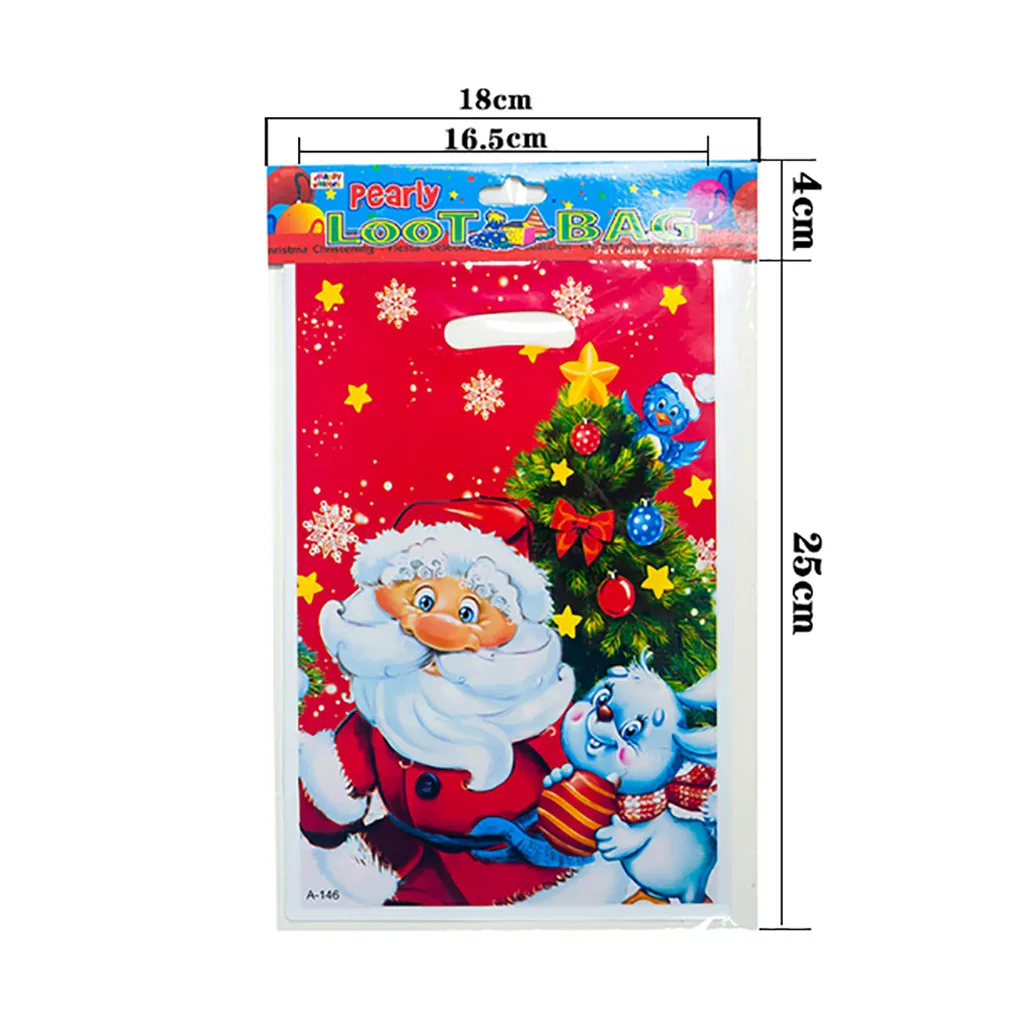 10 шт., Рождественская ПВХ одноразовая сумка, Рождественская сумка для конфет, Подарочная сумка, украшение, домашняя сумка для конфет, Санта-Клаус, снеговик