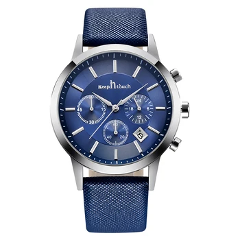 

Gentlemen Quartz Wristwatches Top Brand Luxury 6 Hands Fashion Leather Steel Clock Waterproof Man Watch Relogio Masculino