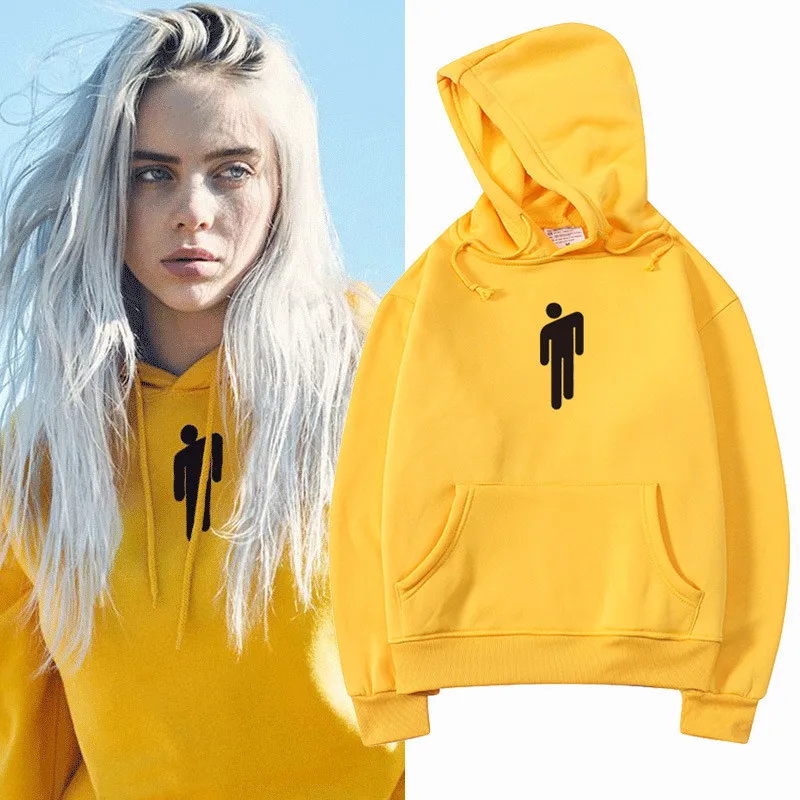 Billie Eilish женские толстовки на осень и зиму, толстовки с капюшоном и длинным рукавом,, Повседневная модная уличная одежда