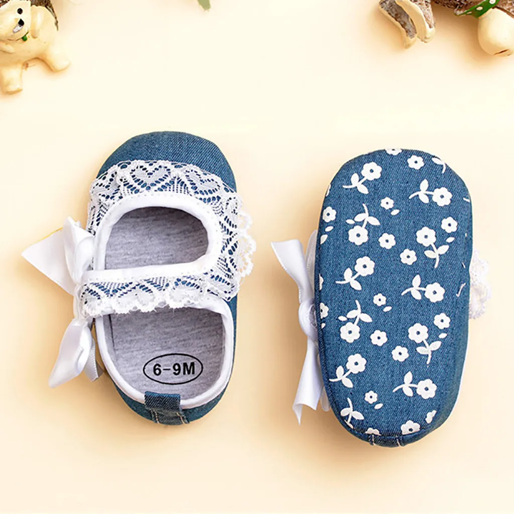 fashion and cuteNew Cute Girl Baby Shoes Baby soft Shoes Bow Lace Baby Girl Baby Toddler Shoeswith charming design