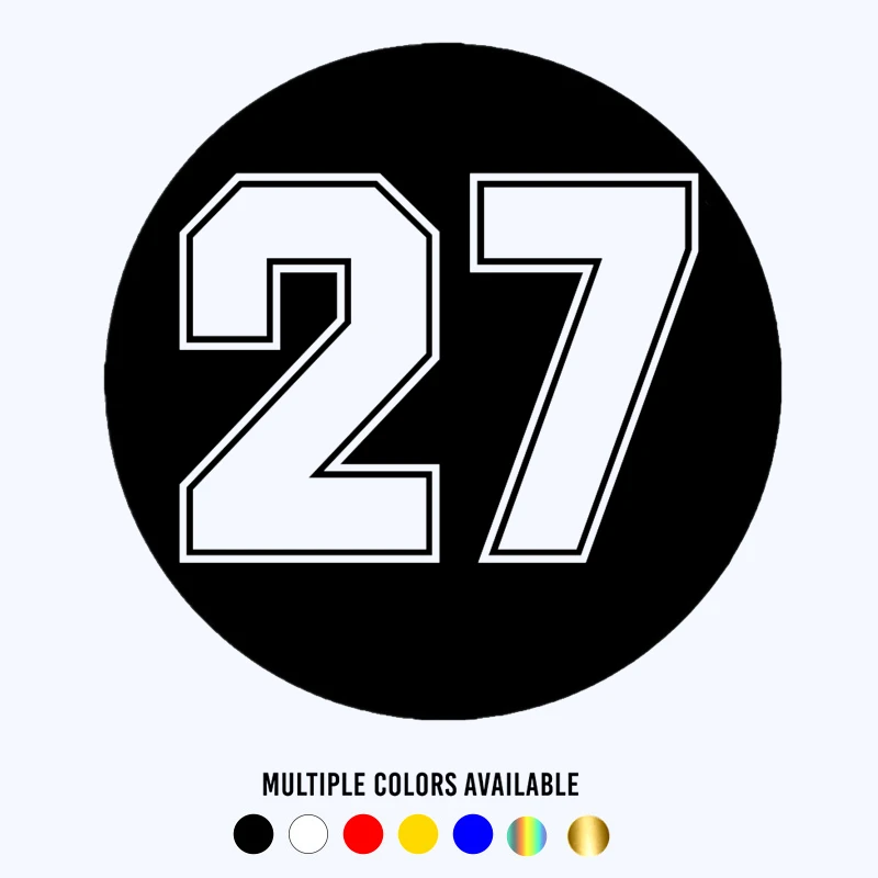 

CK20190# Funny Vinyl Decal Digital Racing Number 27 Car Sticker Waterproof Auto Decors on Truck Bumper Rear Window
