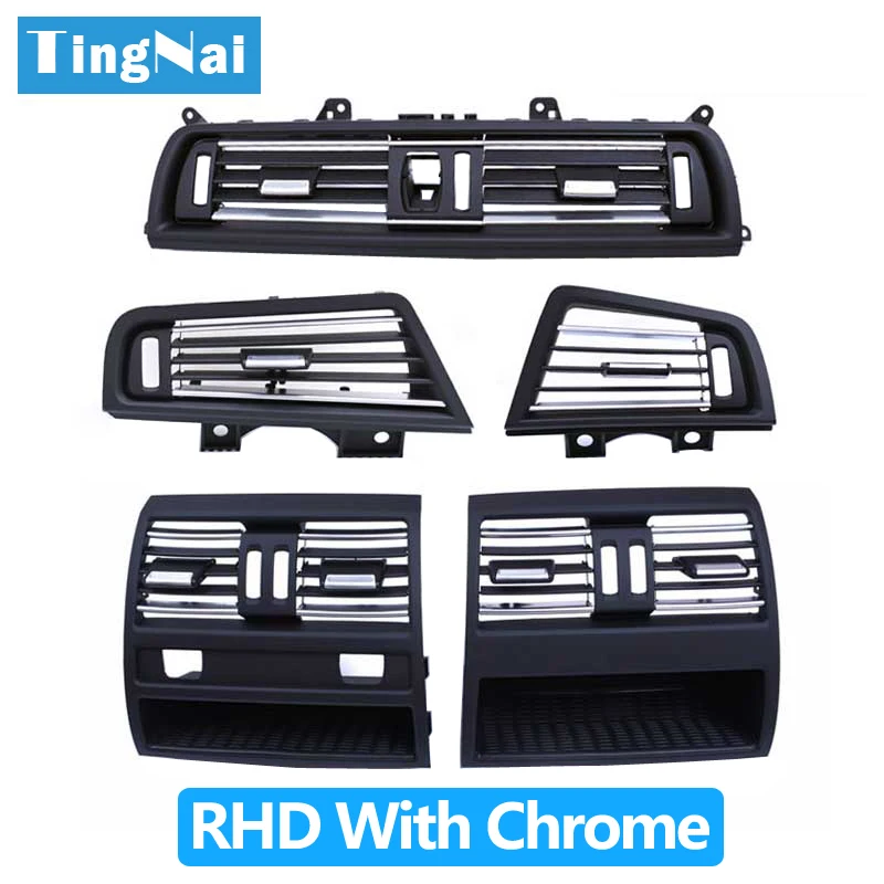 Правый руль RHD Full Chrome Кондиционер AC решетка вентиляции для BMW 5 серии F10 F11 F18 520 523 525