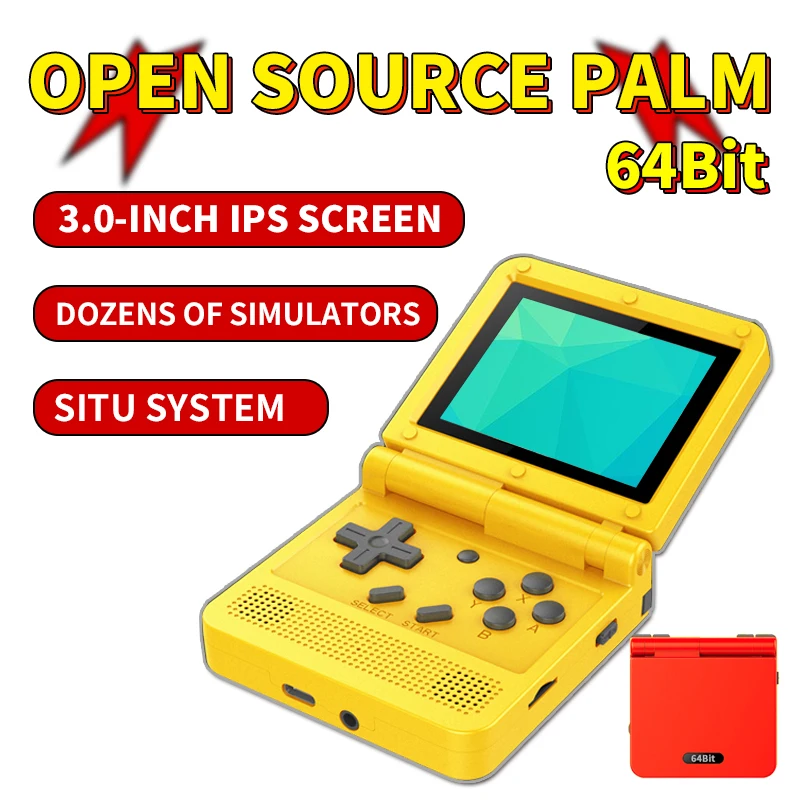

V90 clamshell 64-bit open source handheld 3.0-inch high-definition IPS screen retro vintage arcade handheld game console