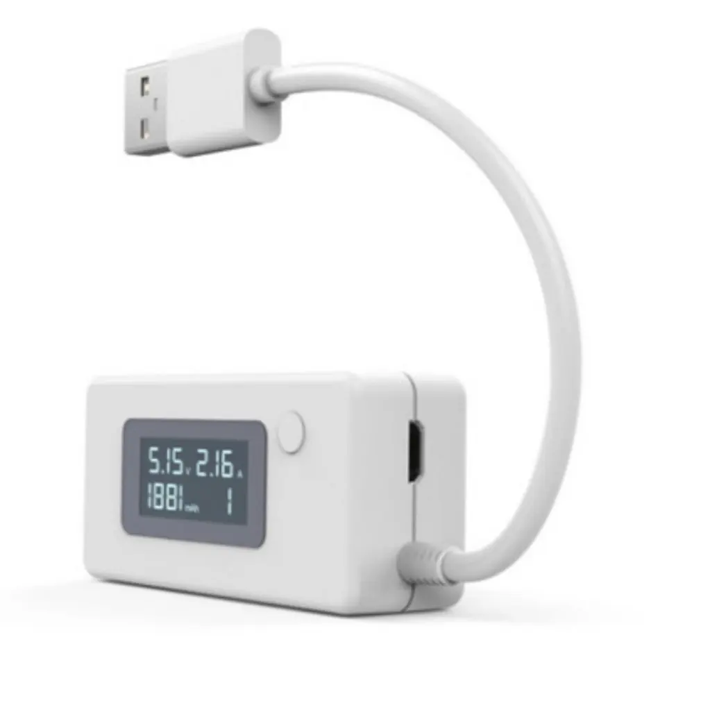 ЖК-дисплей Micro USB зарядное устройство Емкость батареи Напряжение Ток Тестер Метр Детектор белый цвет+ нагрузочный резистор